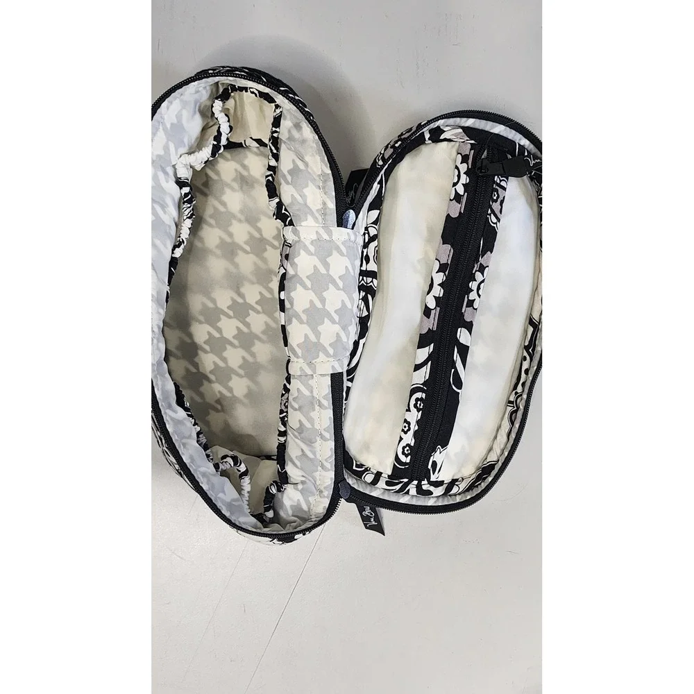 Vera Bradley Cosmetic Bag Women Small Black White Excellent